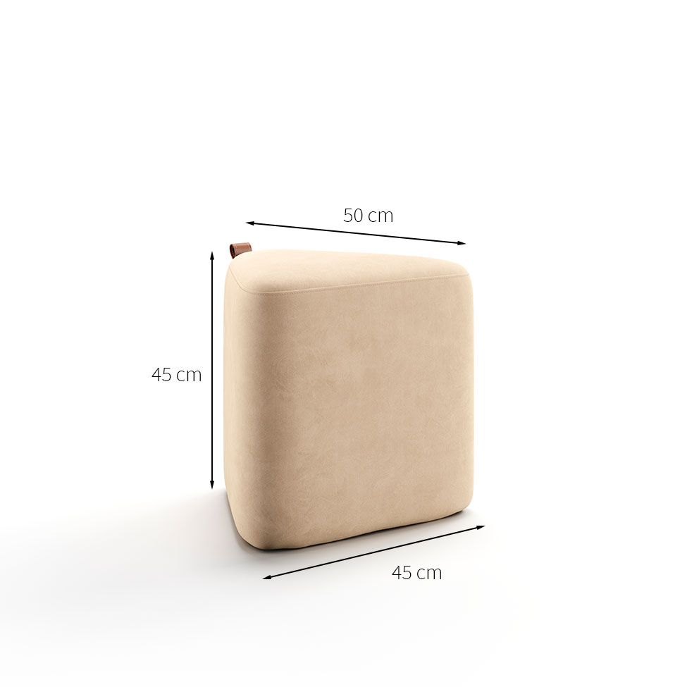 Puff Tortilha Suede Bege e Avelã 45 cm