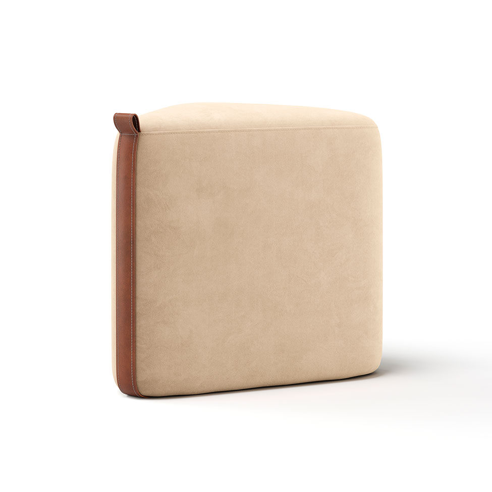 Puff Tortilha Suede Bege e Avelã 45 cm