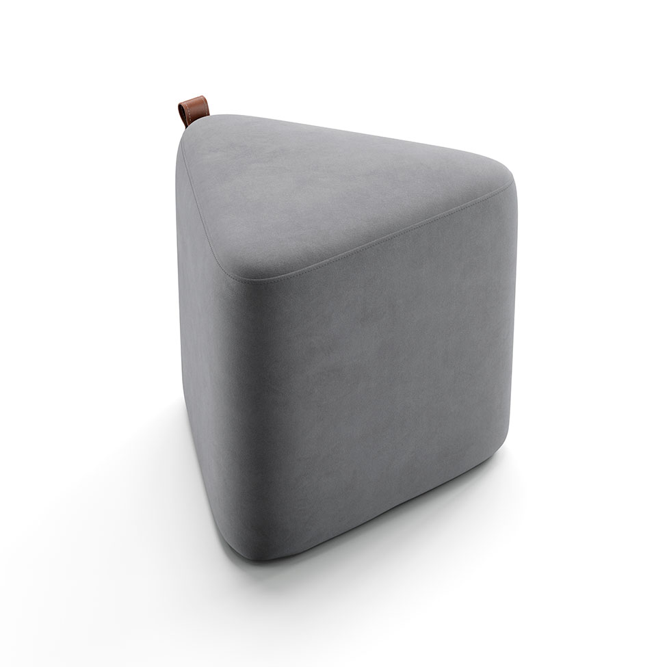 Puff Tortilha Suede Grafite e Avelã 45 cm