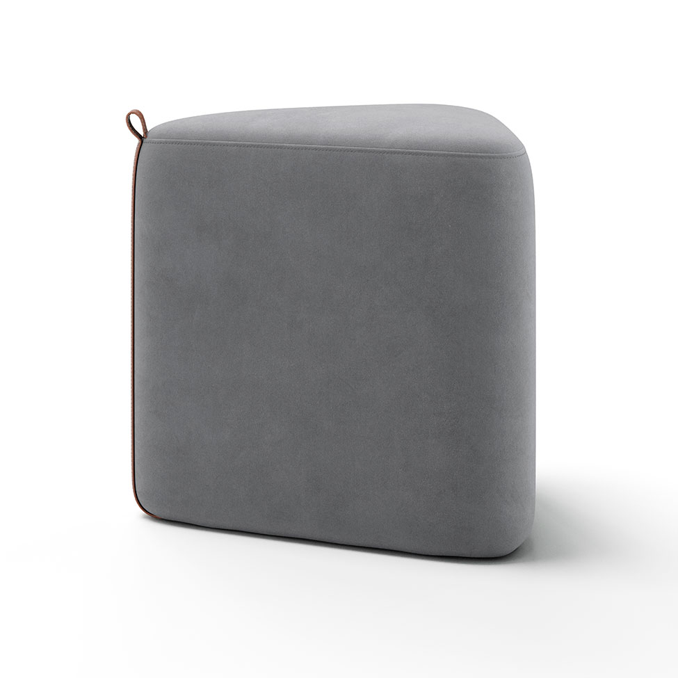 Puff Tortilha Suede Grafite e Avelã 45 cm