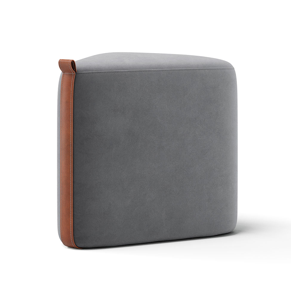 Puff Tortilha Suede Grafite e Avelã 45 cm
