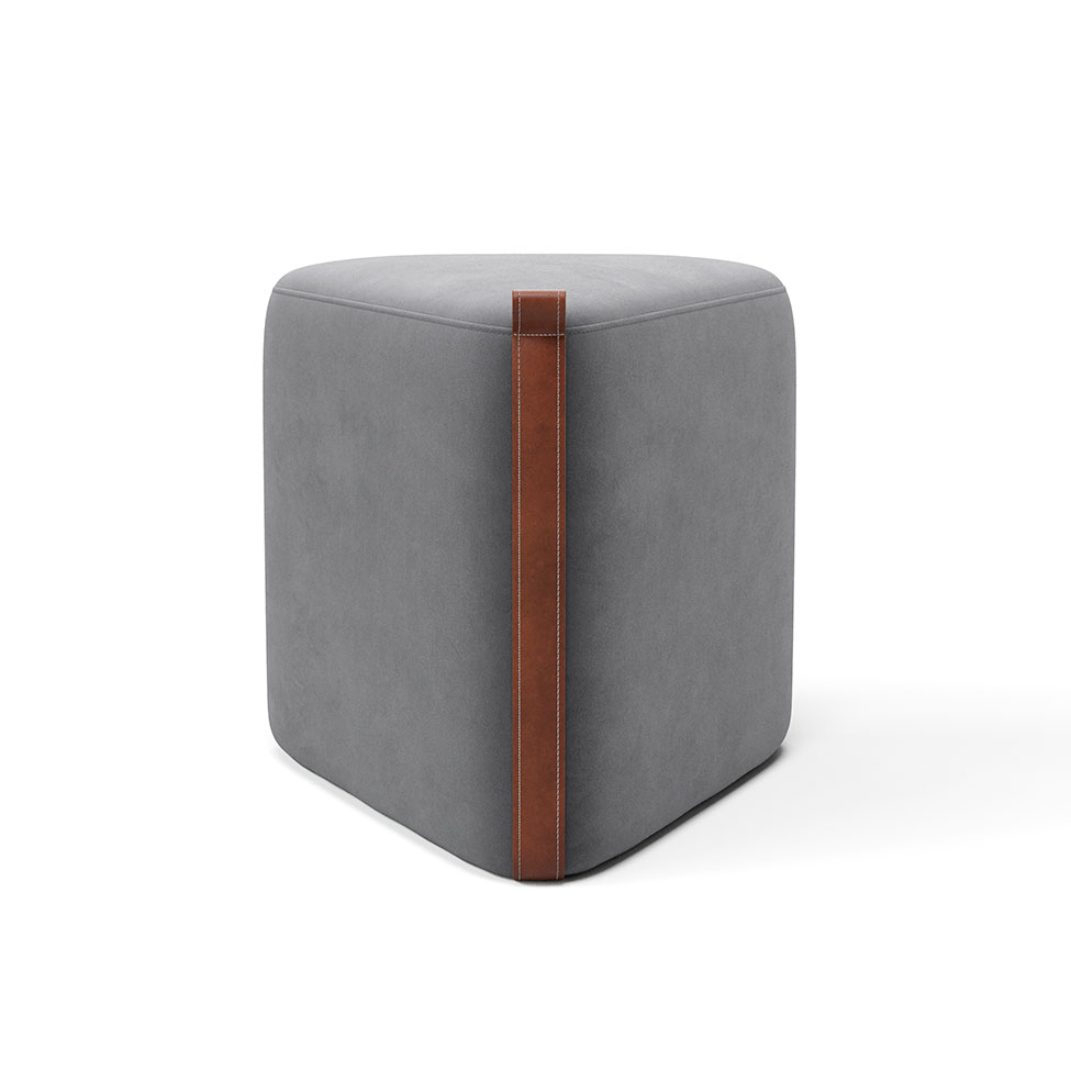 Puff Tortilha Suede Grafite e Avelã 45 cm