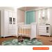 Quarto de Bebê Ariel II Berço Guarda-Roupa Cômoda Colchão Baby D18 (10x70x130) Branco Infantil
