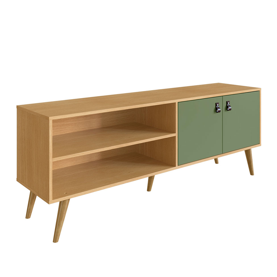 Rack Amber 2 PT Savana e Alecrim 160 cm