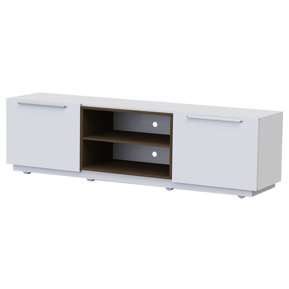Rack Bayron Branco e Amendoa 180 cm