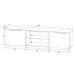 Rack Bayron Branco e Amendoa 180 cm