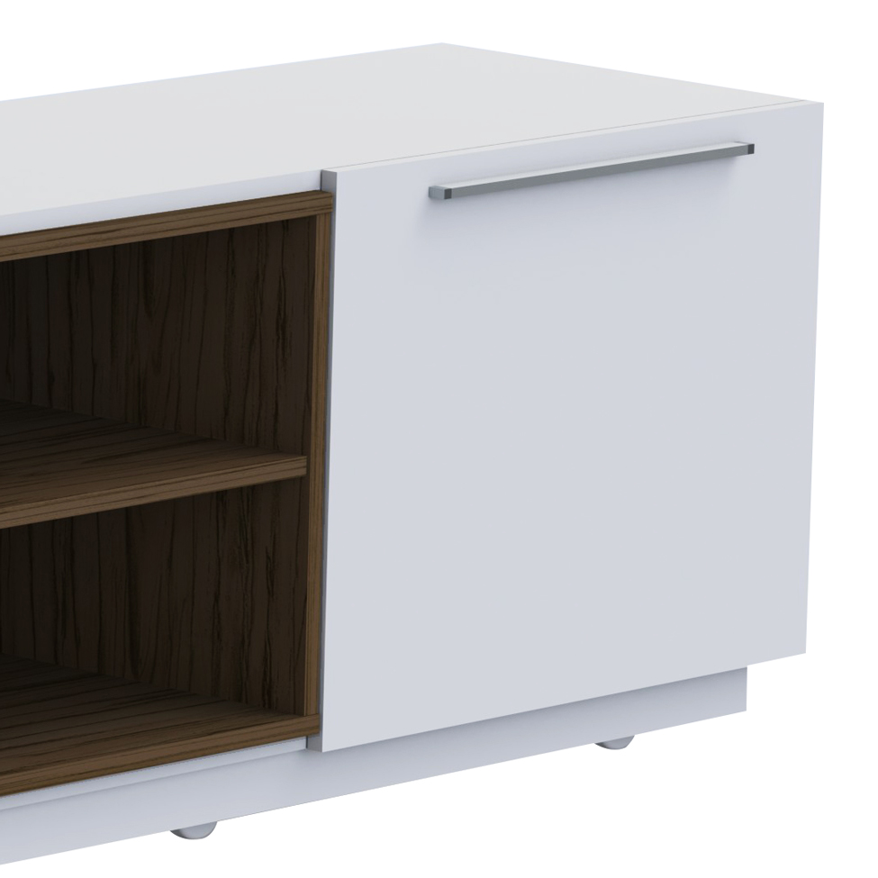 Rack Bayron Branco e Amendoa 180 cm