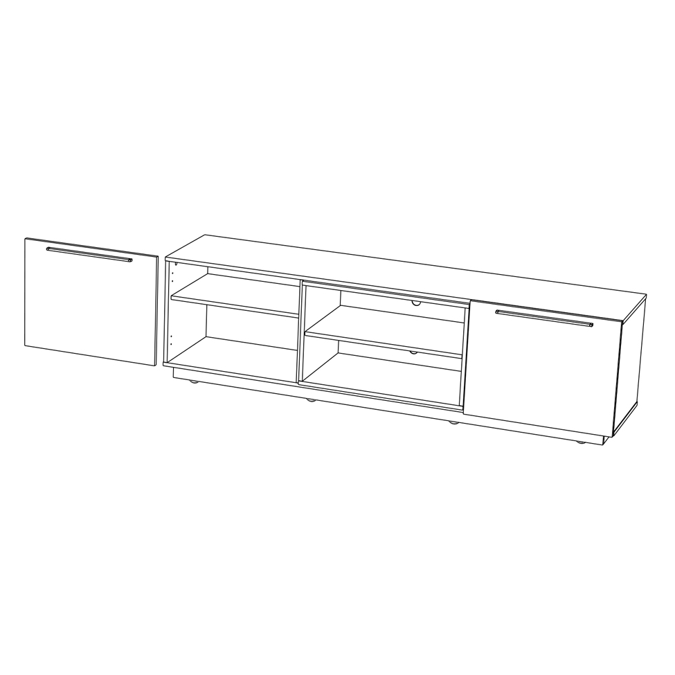 Rack Bayron Branco e Amendoa 180 cm