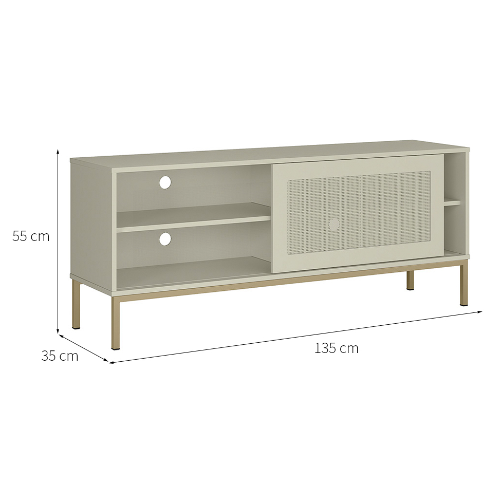 Rack Buriti 1 PT Off White 135 cm