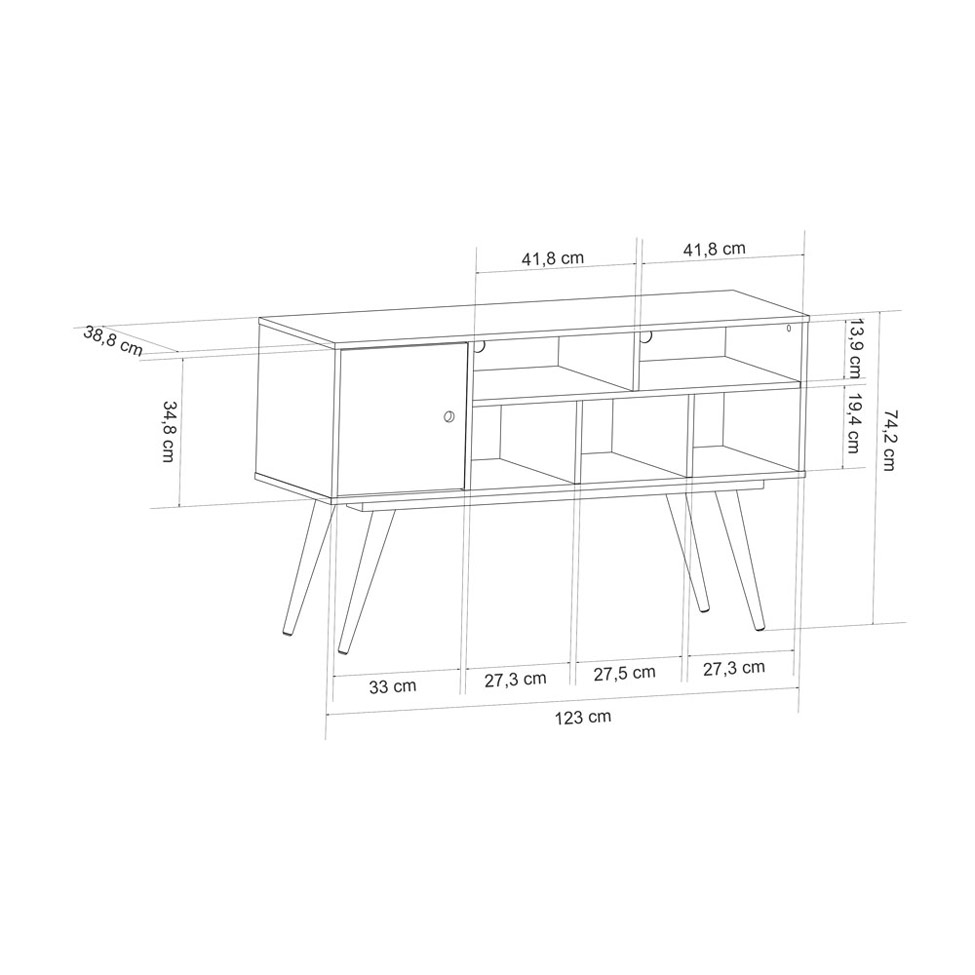 Rack Essen Preto 123 cm