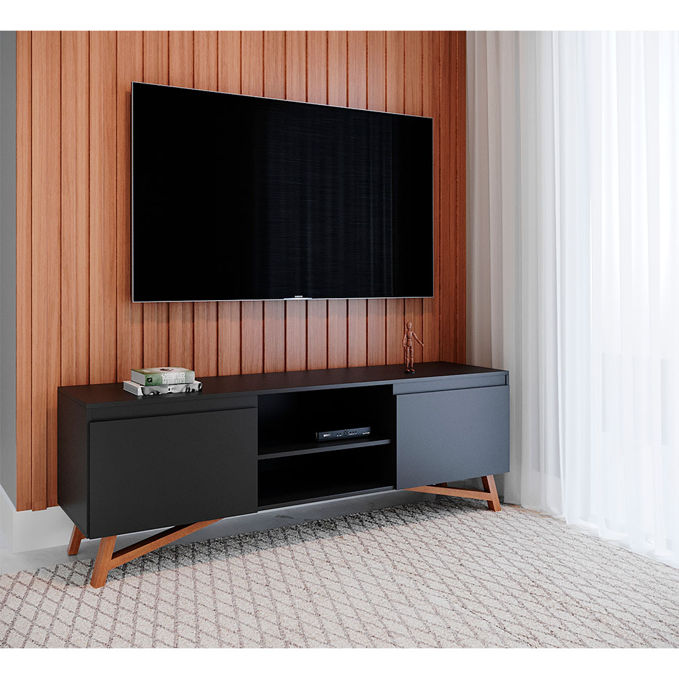 Rack Júlia Nicho 2 GV Preto 160 cm