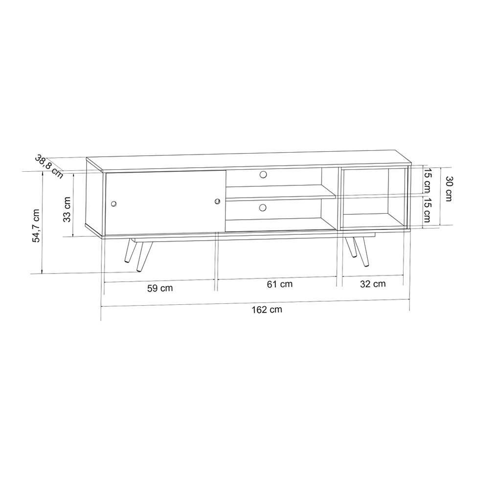 Rack Retrô Goslar Branco 162 cm