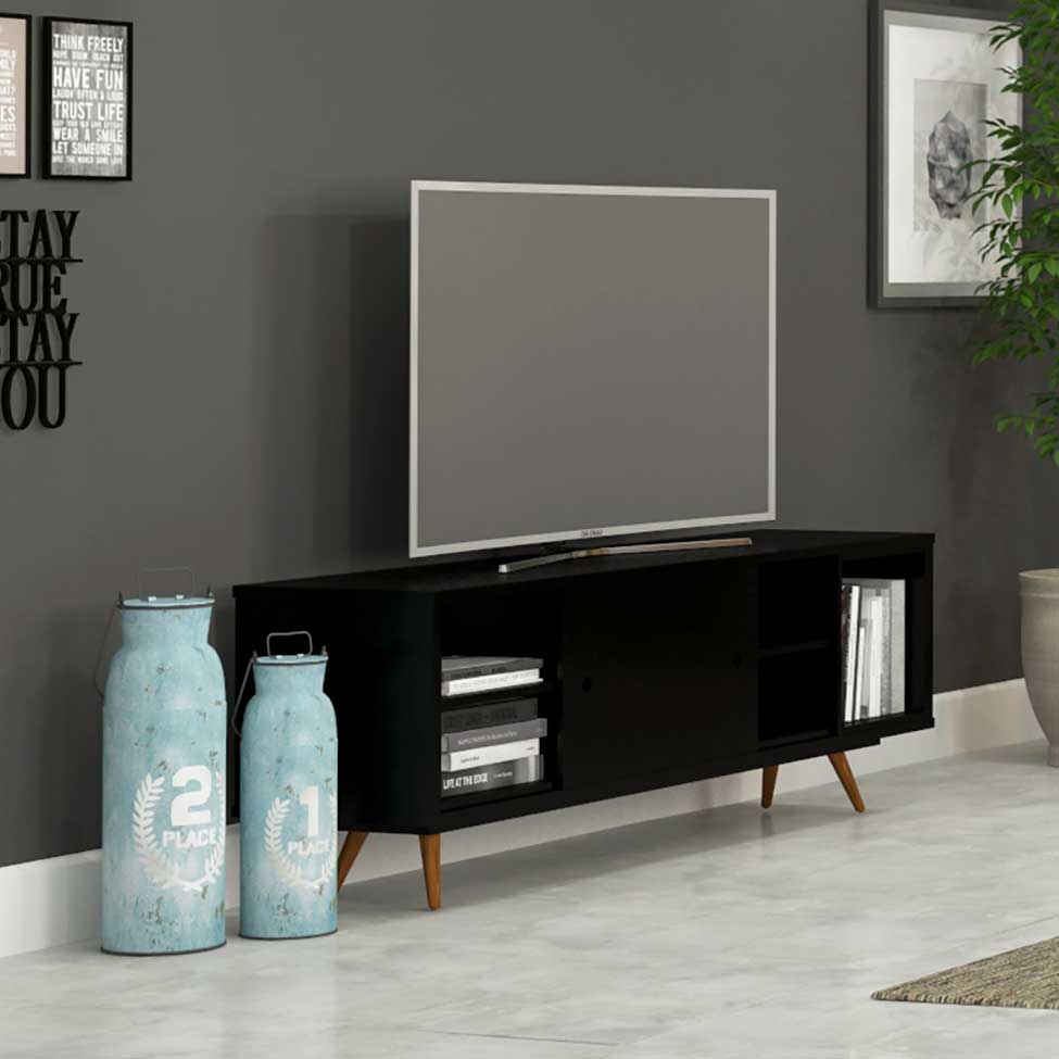 Rack Retrô Goslar Fosco Preto 162 cm