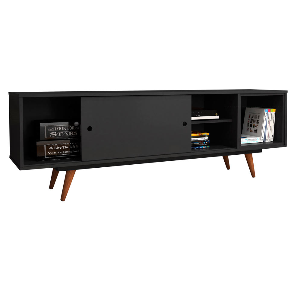 Rack Retrô Goslar Fosco Preto 162 cm