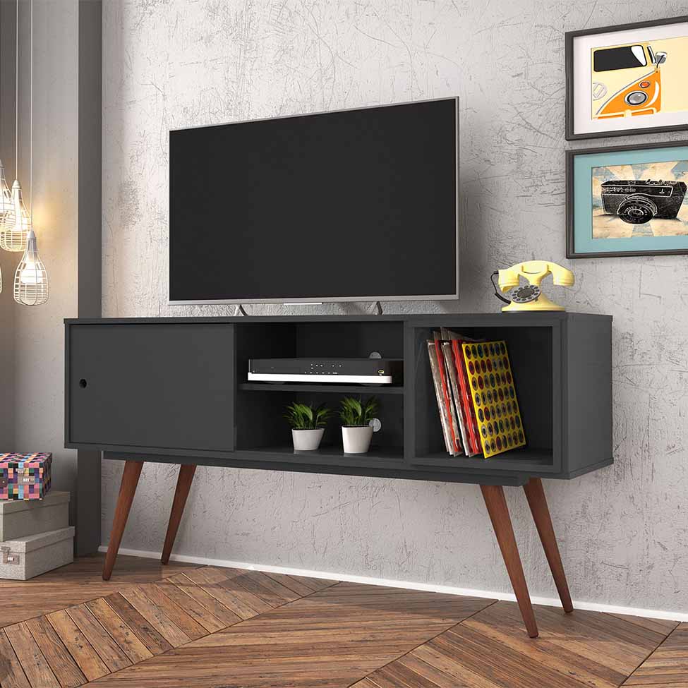 Rack Retrô Monschau Preto 140 cm