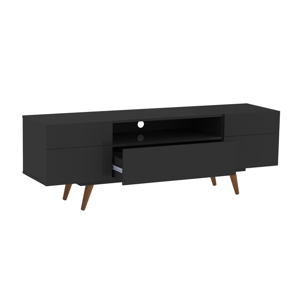 Rack Retrô Paris Preto 162 cm