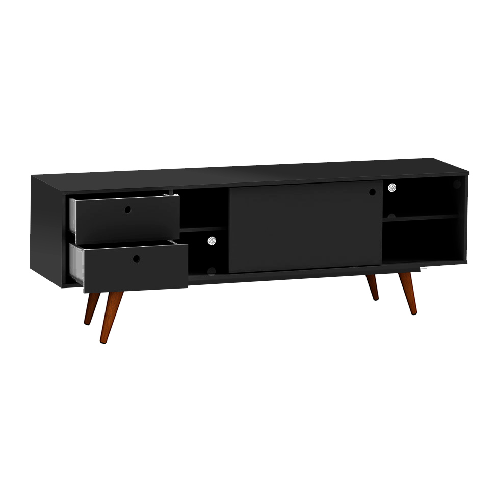 Rack Retrô Weimar Preto 162 cm