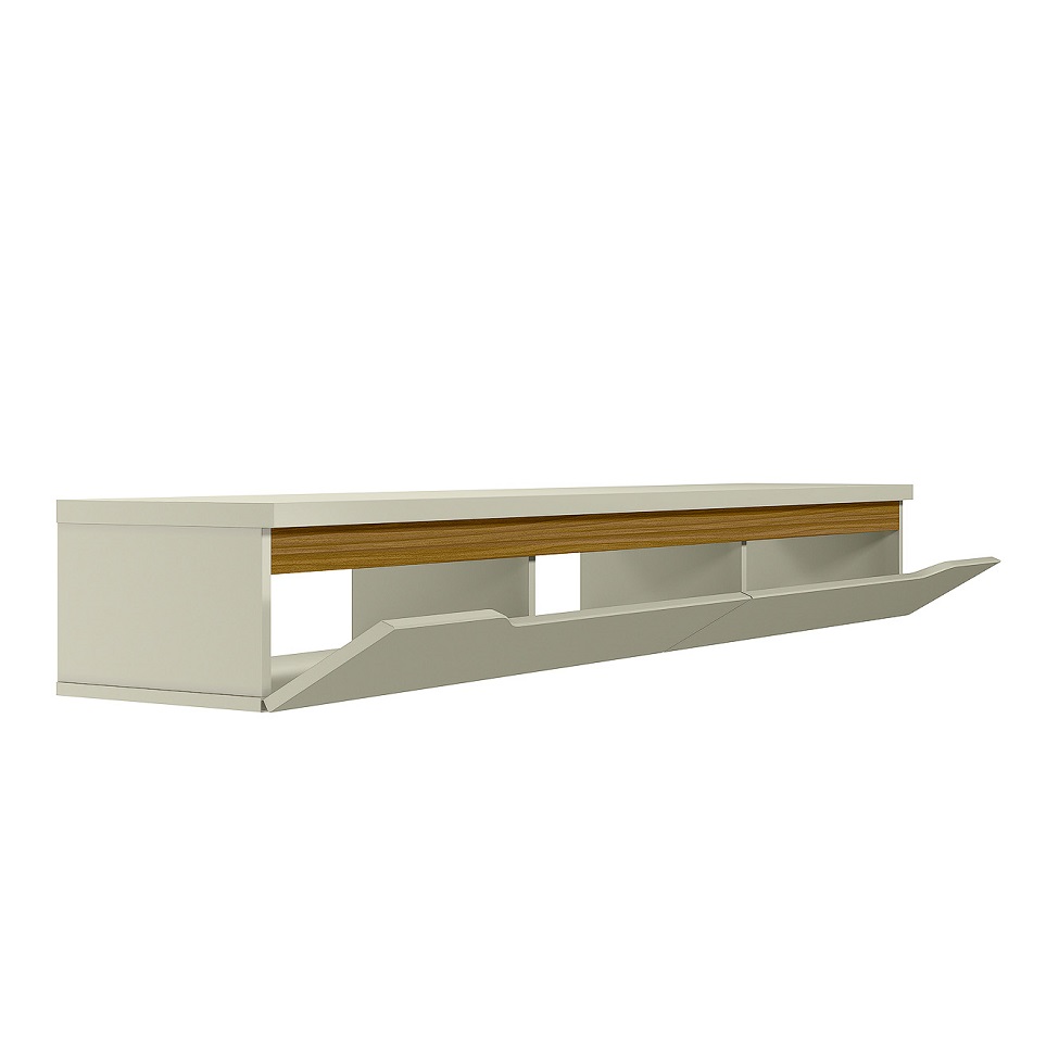 Rack Suspenso para TV até 55 Polegadas Uno 2 PT Off White e Cedro 160 cm