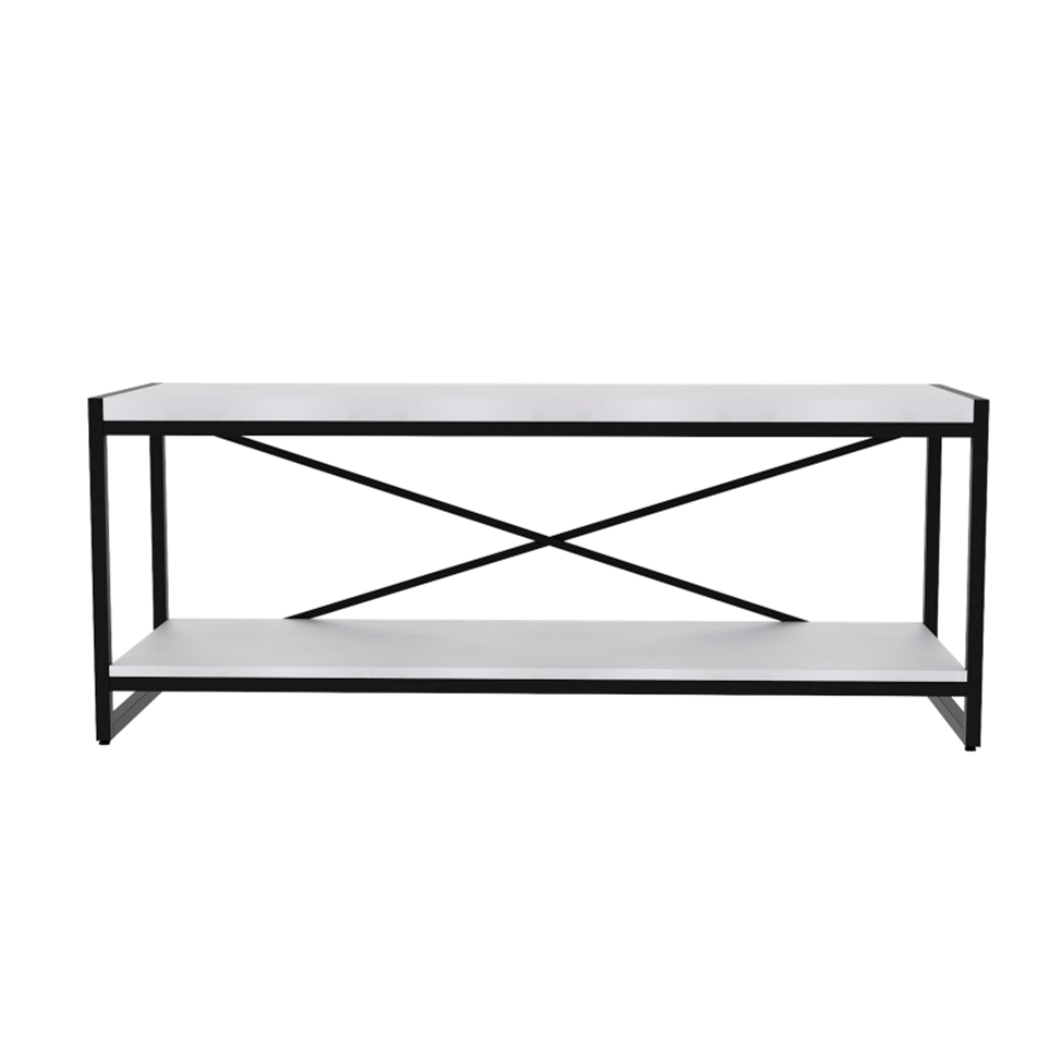 Rack Wooden Branco e Preto 120 cm