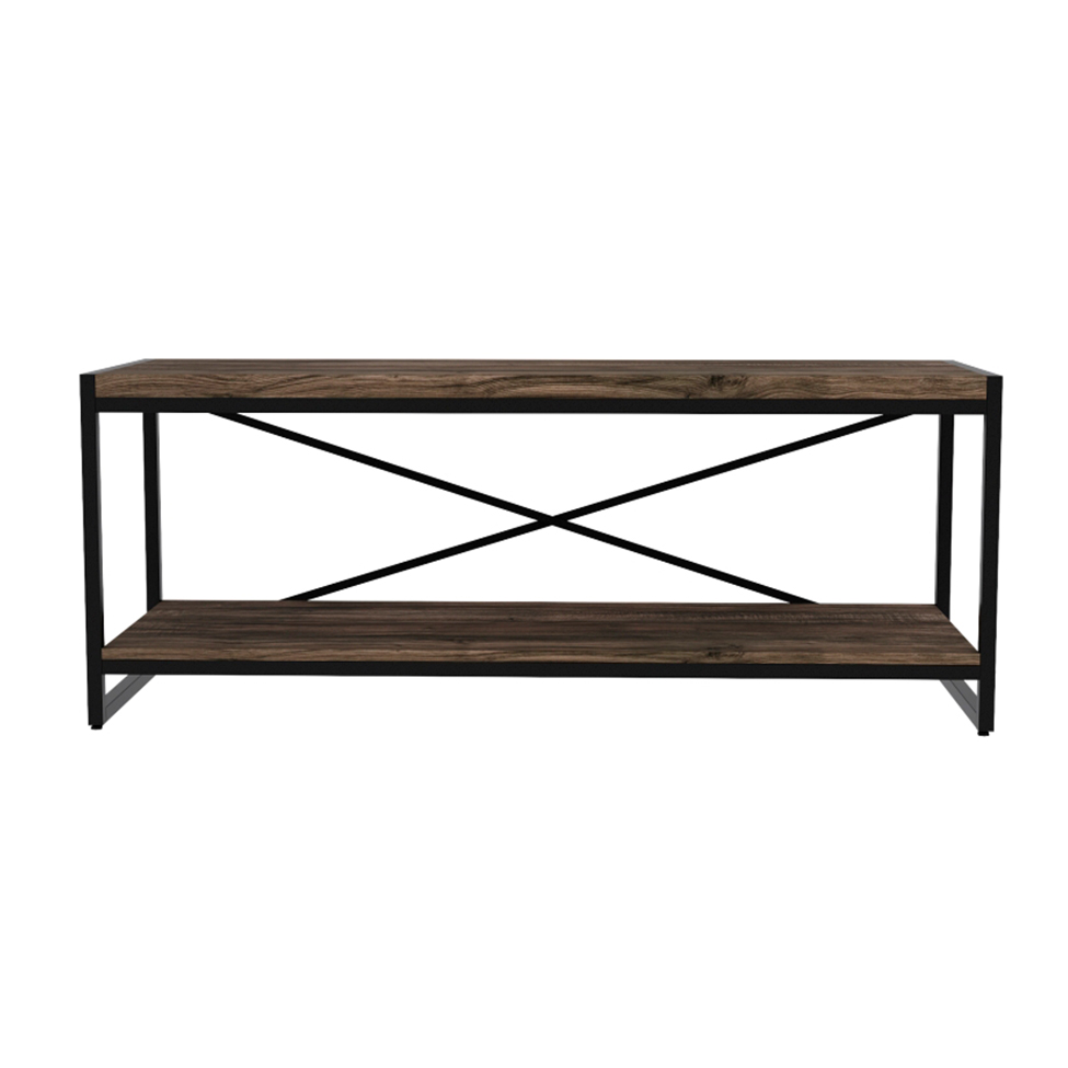 Rack Wooden Carvalho Dark e Preto 120 cm