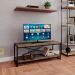 Rack Wooden Carvalho Dark e Preto 120 cm