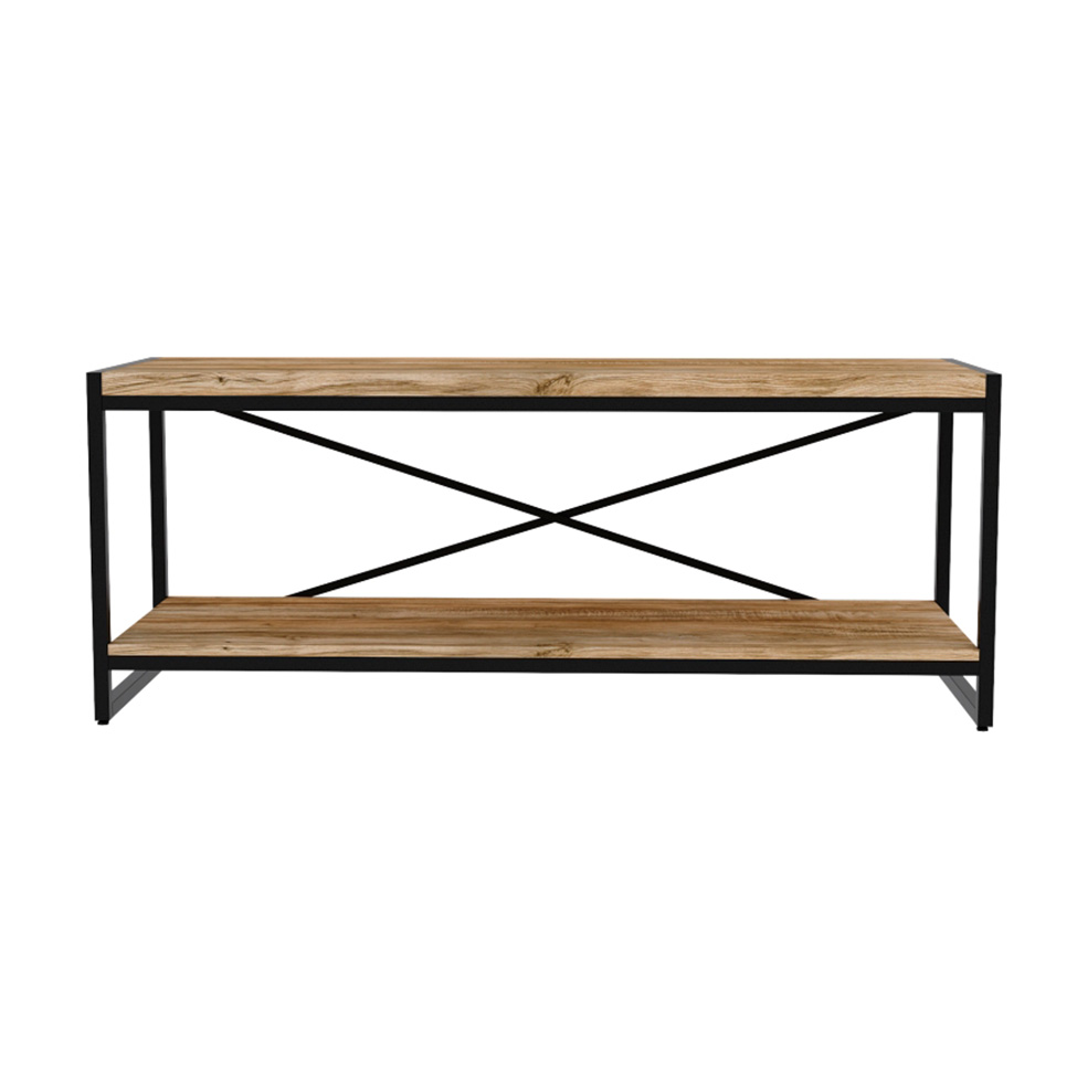 Rack Wooden Carvalho e Preto 120 cm