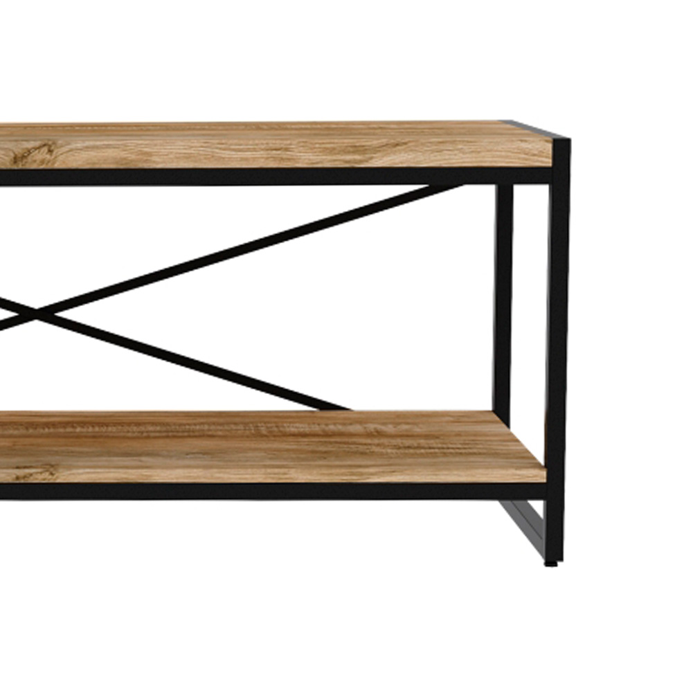 Rack Wooden Carvalho e Preto 120 cm