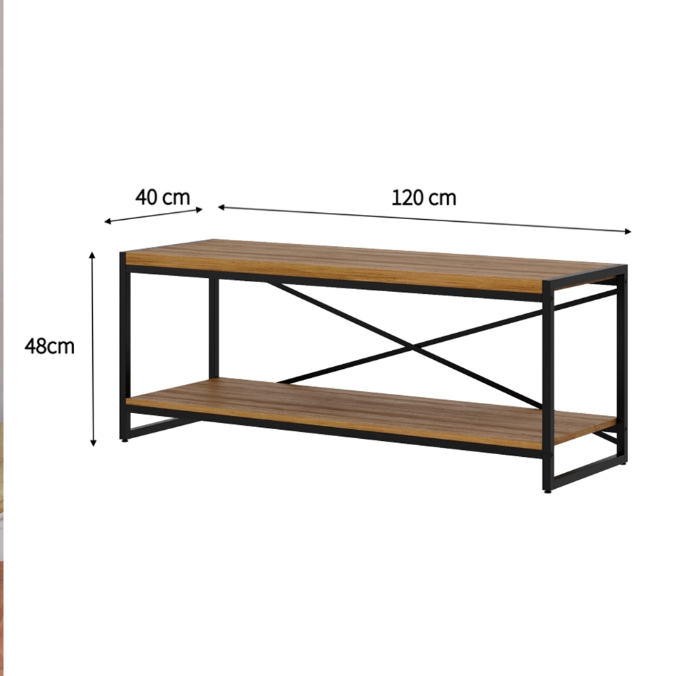 Rack Wooden Mel e Preto 120 cm