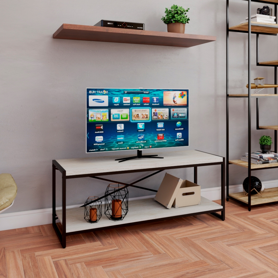 Rack Wooden Snow e Preto 120 cm