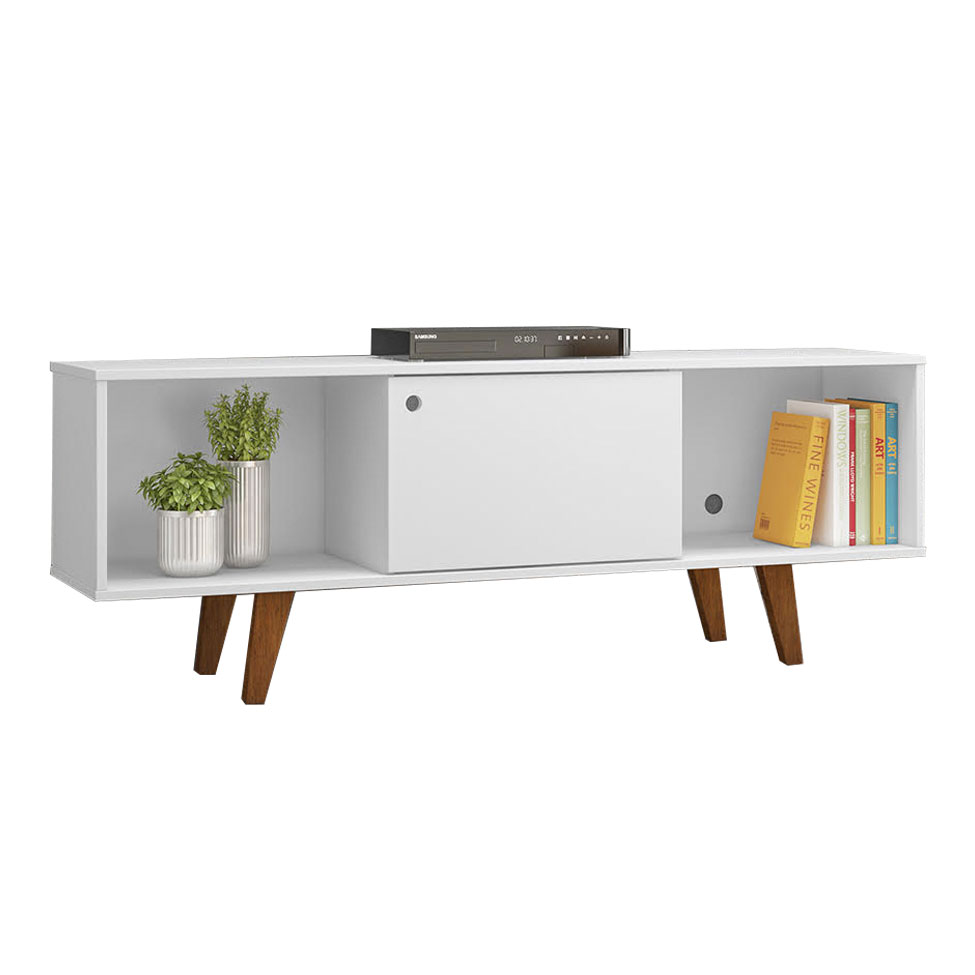 Rack com Painel para TV até 42 Polegadas Salah Branco 135 cm