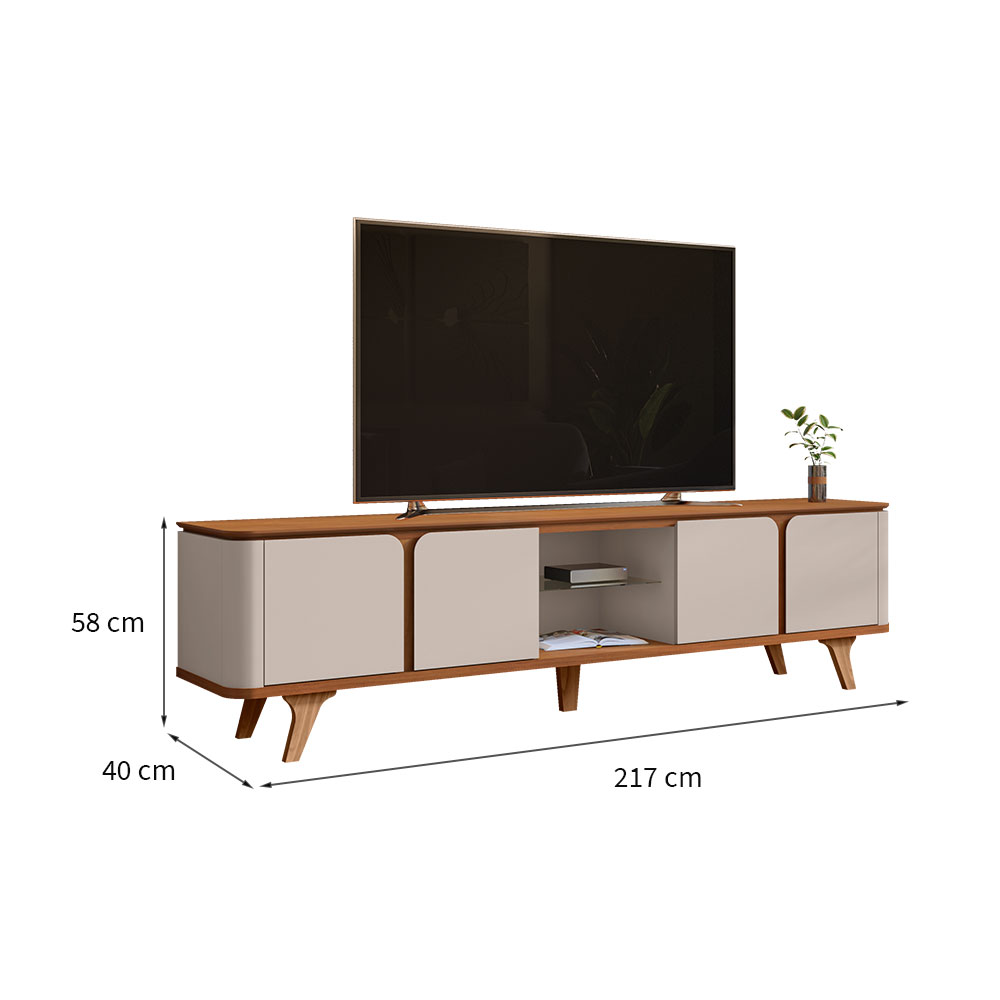 Rack para TV até 60 Polegadas Roma Cedro e Off White