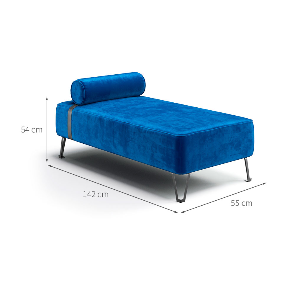 Recamier Erikson Velosuede Azul Marinho 142 cm