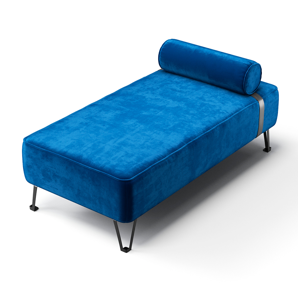 Recamier Erikson Velosuede Azul Marinho 142 cm
