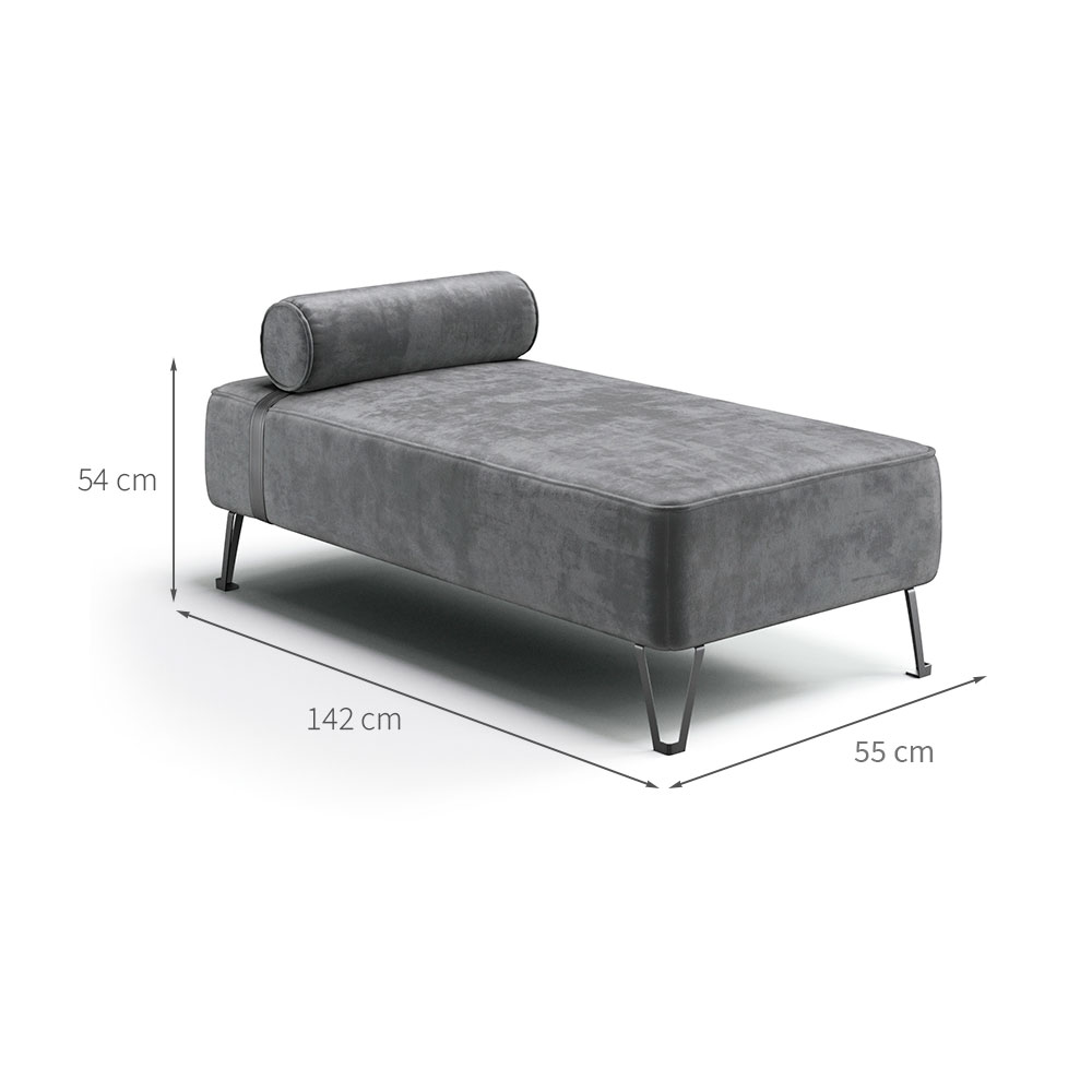 Recamier Erikson Velosuede Grafite 142 cm