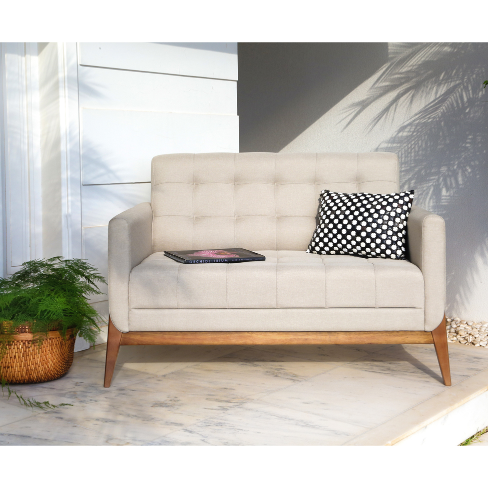 Sofá  2 Lugares Brooks Linho Areia 126 cm