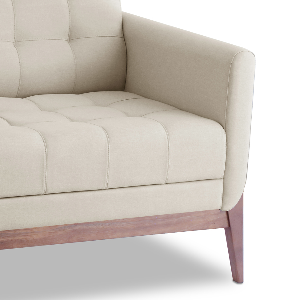 Sofá  2 Lugares Brooks Linho Areia 126 cm