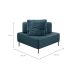 Sofá 1 Lugar Modular Canto Da Vinci Poliéster Azul