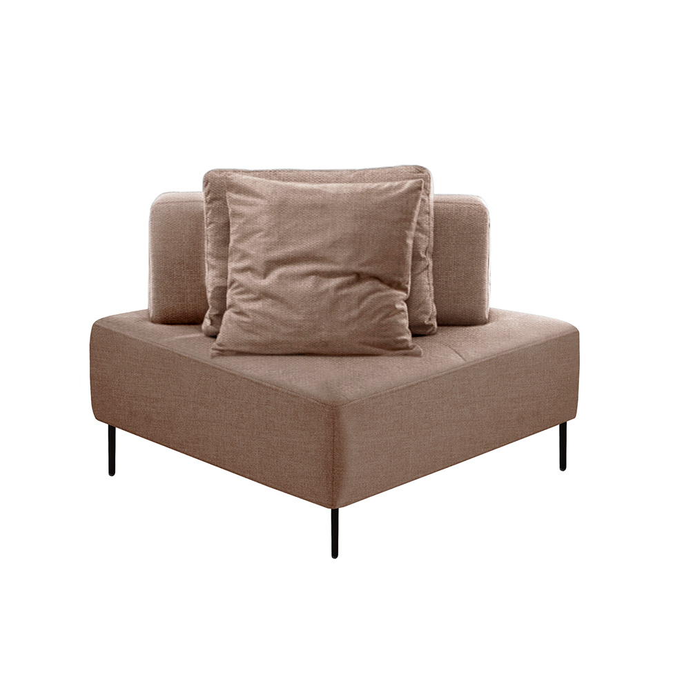 Sofá 1 Lugar Modular Canto Da Vinci Poliéster Bege