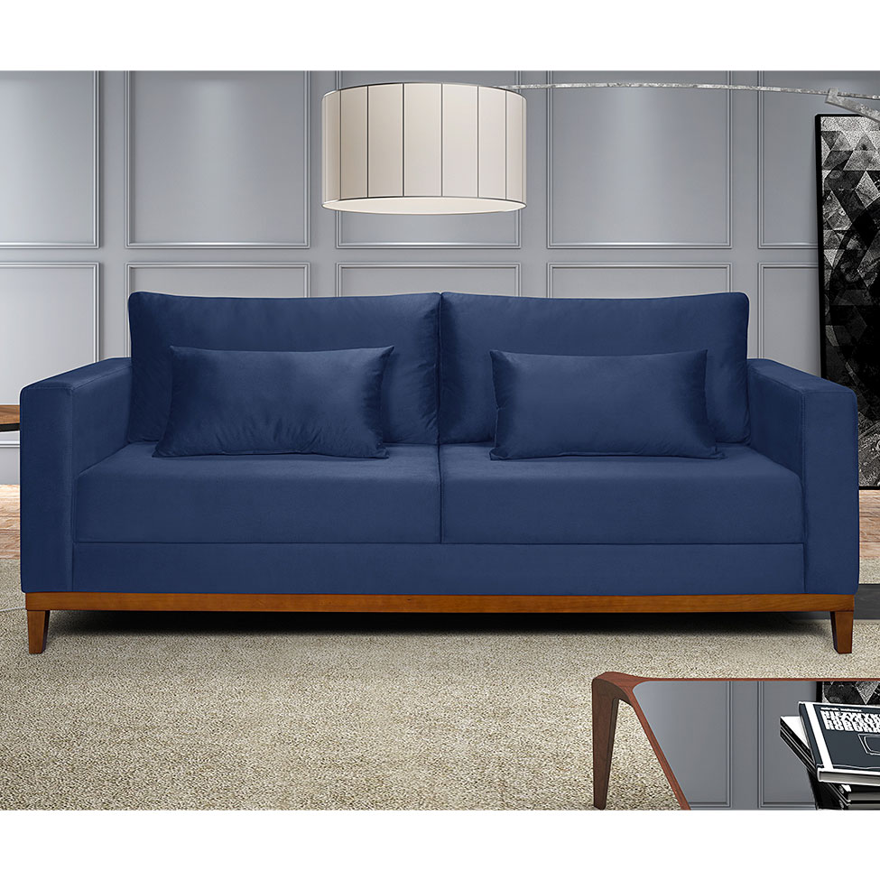 Sofá 2 Lugares Bahamas Suede Azul