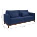 Sofá 2 Lugares Bahamas Suede Azul