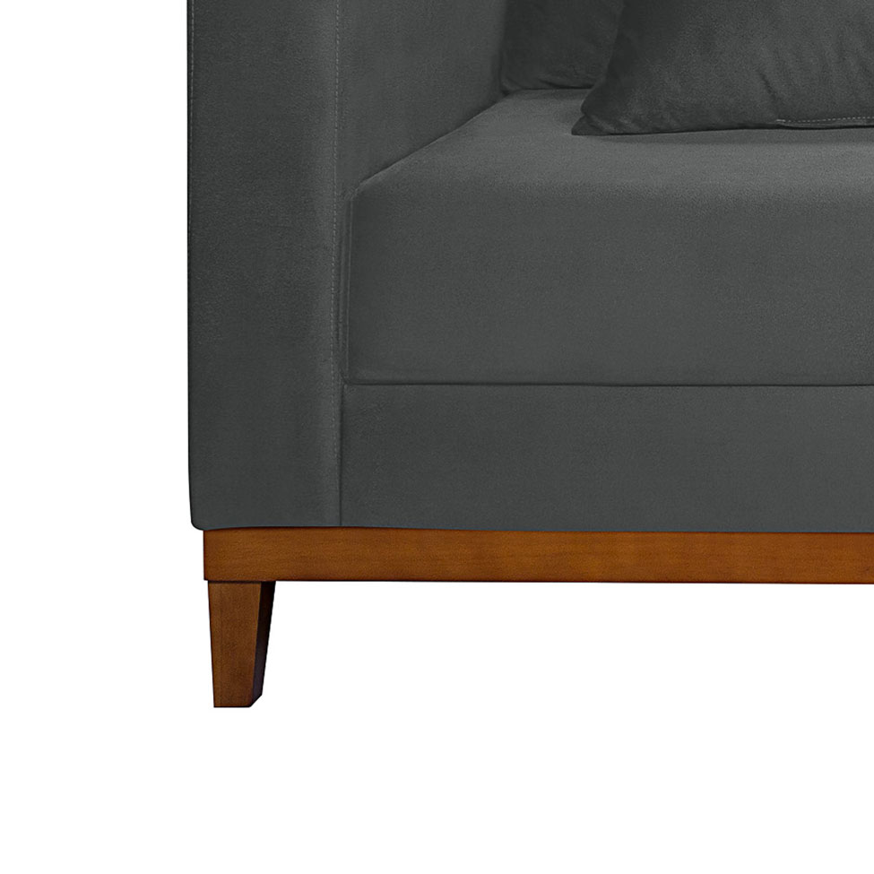 Sofá 2 Lugares Bahamas Suede Cinza