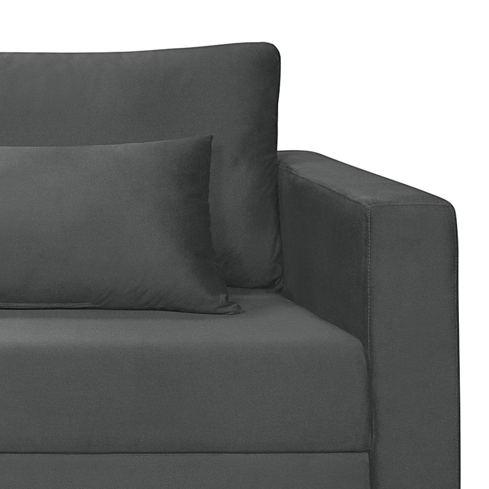 Sofá 2 Lugares Bahamas Suede Cinza