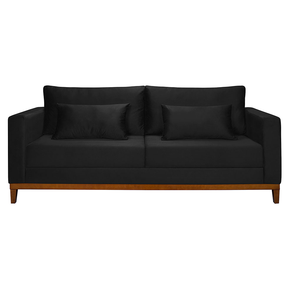 Sofá 2 Lugares Bahamas Suede Preto