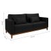 Sofá 2 Lugares Bahamas Suede Preto