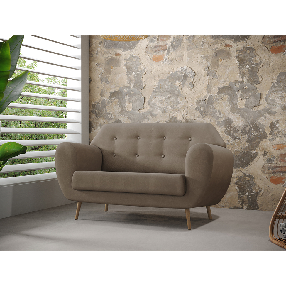 Sofá 2 Lugares Beegees Suede Bege