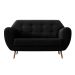 Sofá 2 Lugares Beegees Suede Preto