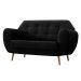 Sofá 2 Lugares Beegees Suede Preto