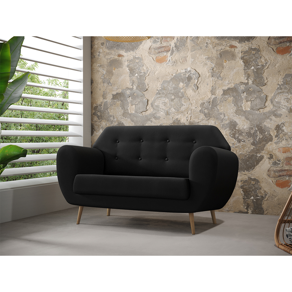 Sofá 2 Lugares Beegees Suede Preto