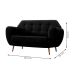 Sofá 2 Lugares Beegees Suede Preto