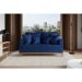 Sofá 2 Lugares Beny Base de Madeira Linho Cotton Azul Marinho